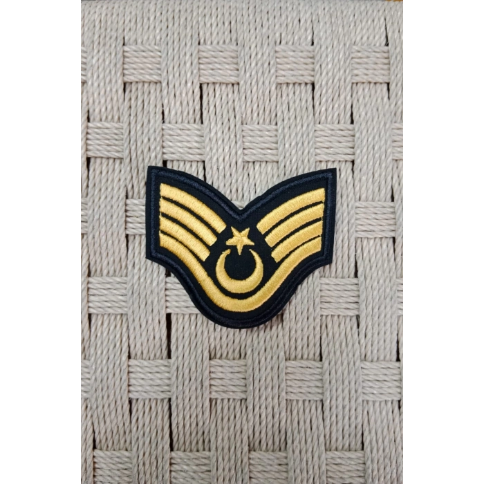 Jandarma Astsubay Ustcavus Dahili ve Harici Siyah Bez Nakis Kol Rutbe