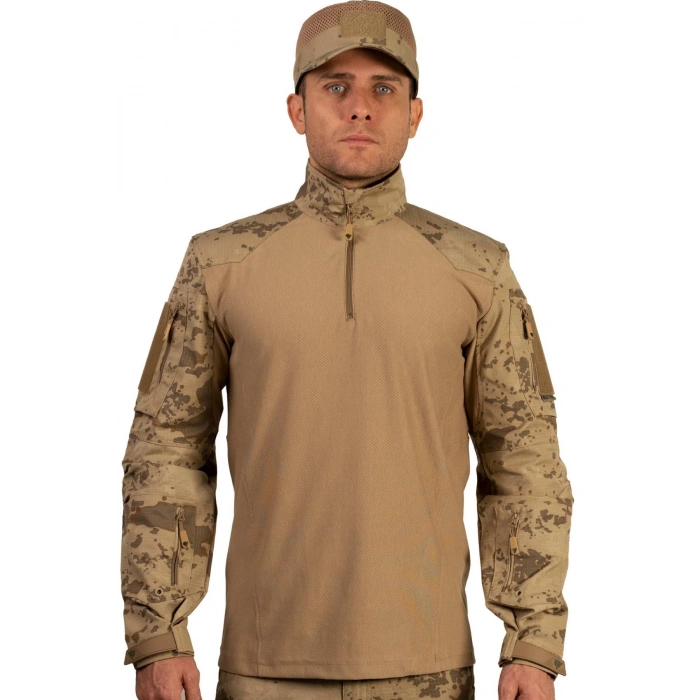 jandarma col kamuflaj renkli sungur model uzun kollu 4 cepli bato yaka ceyrek fermuarli operasyon taktik combat t shirt