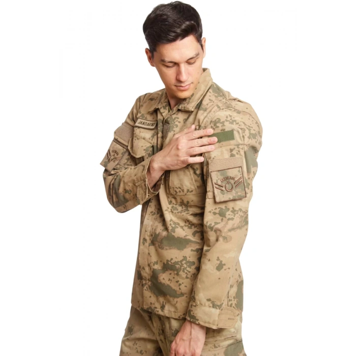 Jandarma col Kamuflaj Renkli Uzun Kollu Cepli Taktik Gomlek Long Sleeve Camouflage