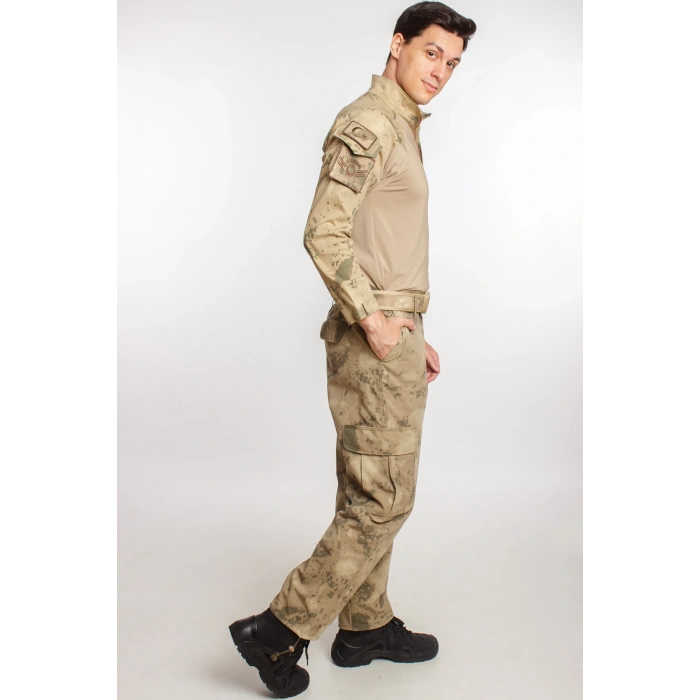 jandarma col kamuflaj renkli uzun kollu operasyon likrali combat t shirt kargo cepli dogu komando taktik pantolon