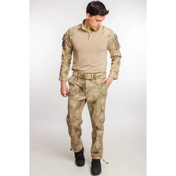 jandarma col kamuflaj renkli uzun kollu operasyon likrali combat t shirt kargo cepli dogu komando taktik pantolon