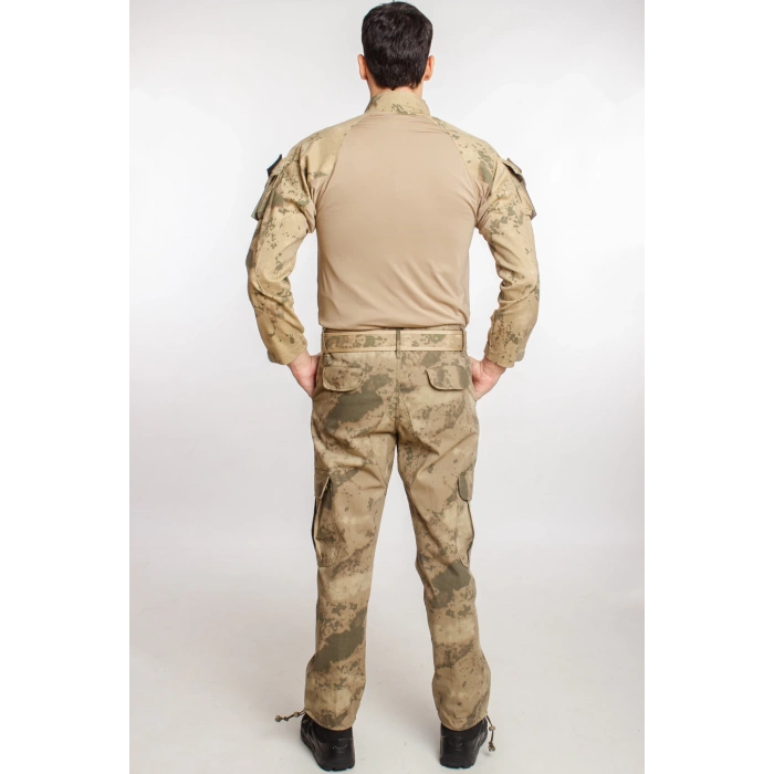 jandarma col kamuflaj renkli uzun kollu operasyon likrali combat t shirt kargo cepli dogu komando taktik pantolon