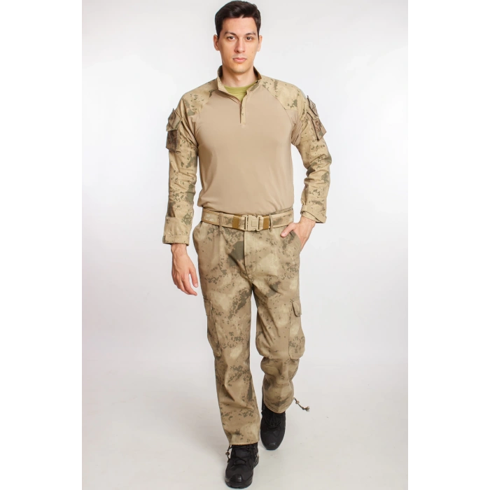 jandarma col kamuflaj renkli uzun kollu operasyon likrali combat t shirt kargo cepli dogu komando taktik pantolon