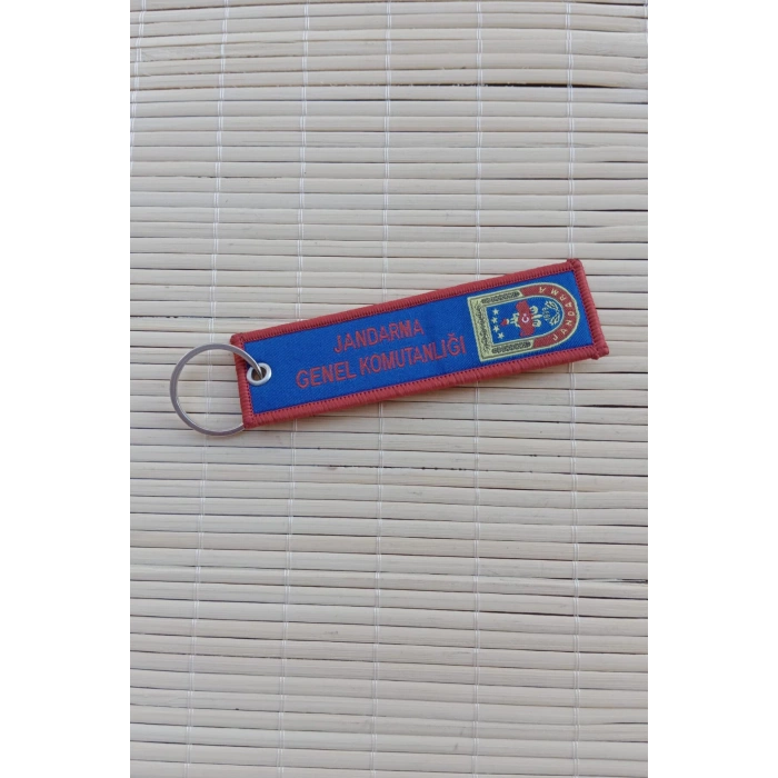 jandarma genel komutanligi jandarma komando yazili lacivert zemin armali nakis islemeli bez anahtarlik