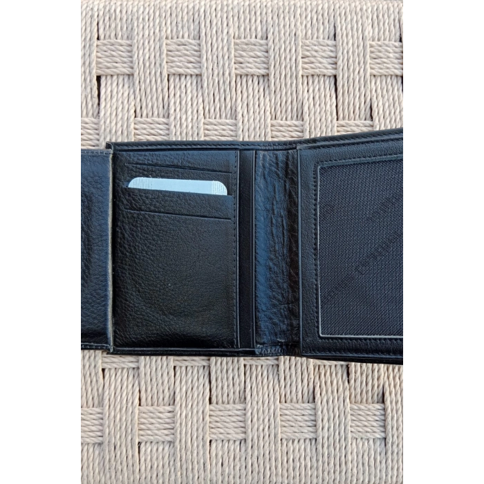 Jandarma Kabartma Yazili Amblemli Hakiki Deri Rozetli Cuzdan