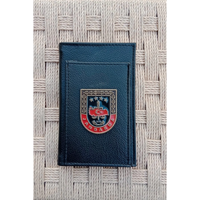 jandarma kabartma yazili amblemli ozel tasarim hakiki deri rozetli bloknot