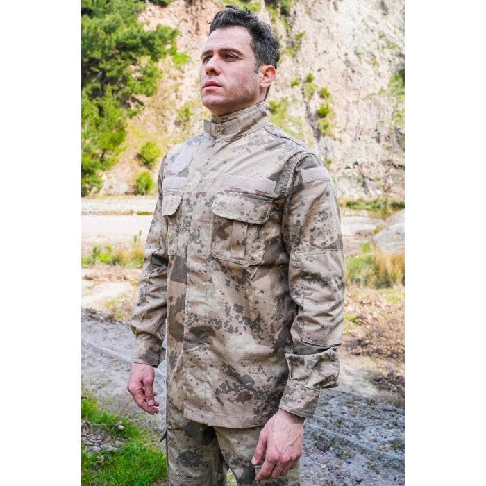 jandarma kamuflaj renkli 4 cepli uzun kollu taktik gomlek komando ictima gomlegi