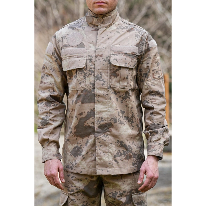 jandarma kamuflaj renkli 4 cepli uzun kollu taktik gomlek komando ictima gomlegi