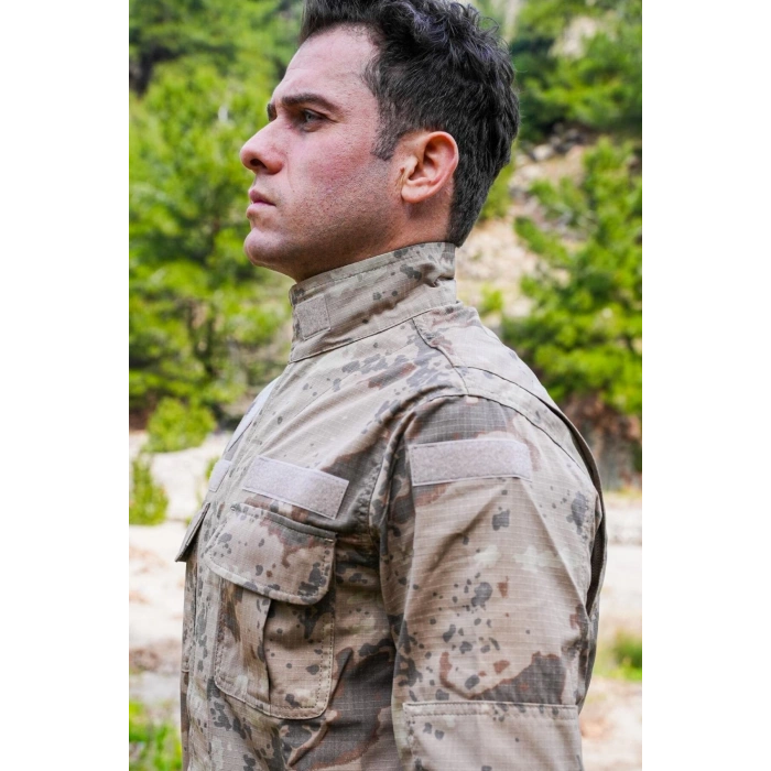 jandarma kamuflaj renkli 4 cepli uzun kollu taktik gomlek komando ictima gomlegi