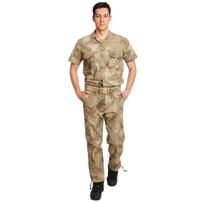 Jandarma Kamuflaj Renkli Kisa Kollu Cepli Taktik Gomlek Dogu Komando Kamuflaj Taktik Pantolon Alt Ust Takim