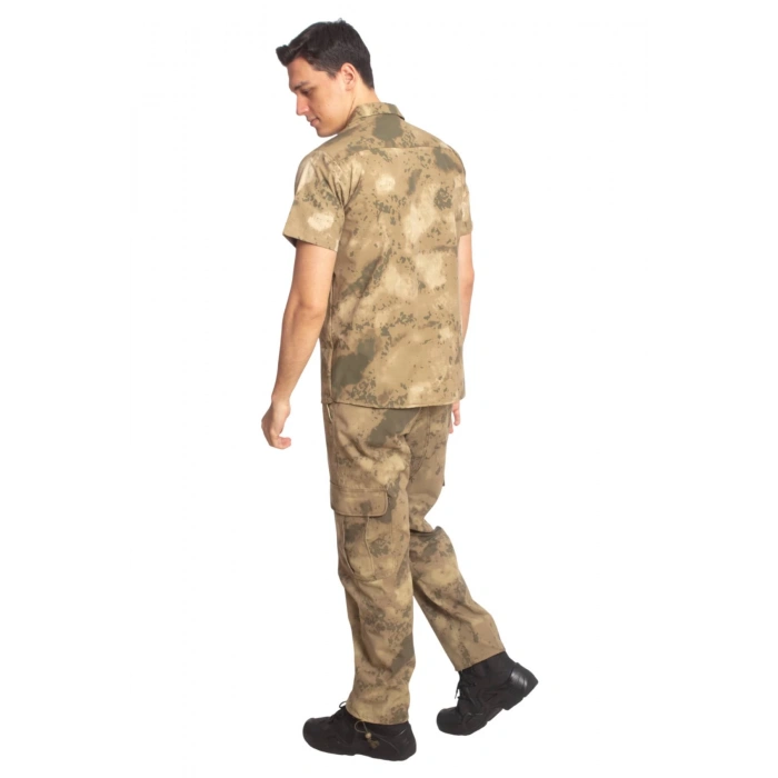 Jandarma Kamuflaj Renkli Kisa Kollu Cepli Taktik Gomlek Dogu Komando Kamuflaj Taktik Pantolon Alt Ust Takim