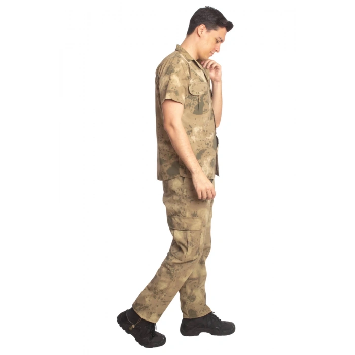 Jandarma Kamuflaj Renkli Kisa Kollu Cepli Taktik Gomlek Dogu Komando Kamuflaj Taktik Pantolon Alt Ust Takim