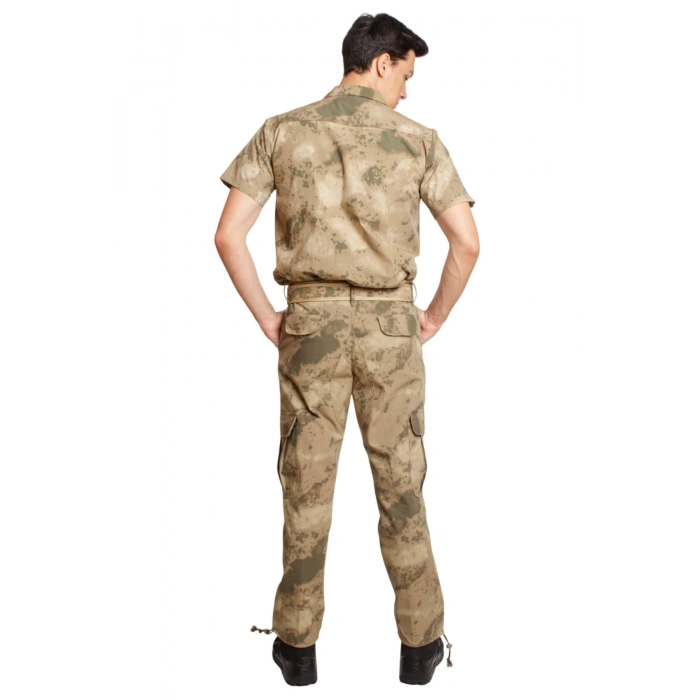 Jandarma Kamuflaj Renkli Kisa Kollu Cepli Taktik Gomlek Dogu Komando Kamuflaj Taktik Pantolon Alt Ust Takim