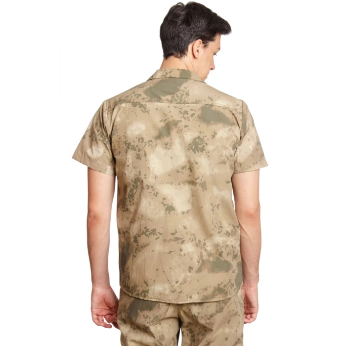 Jandarma Kamuflaj Renkli Kisa Kollu Cepli Taktik Gomlek Short Sleeve Camouflage
