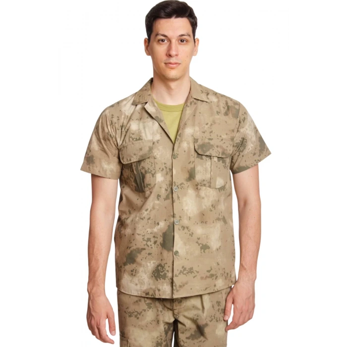 Jandarma Kamuflaj Renkli Kisa Kollu Cepli Taktik Gomlek Short Sleeve Camouflage