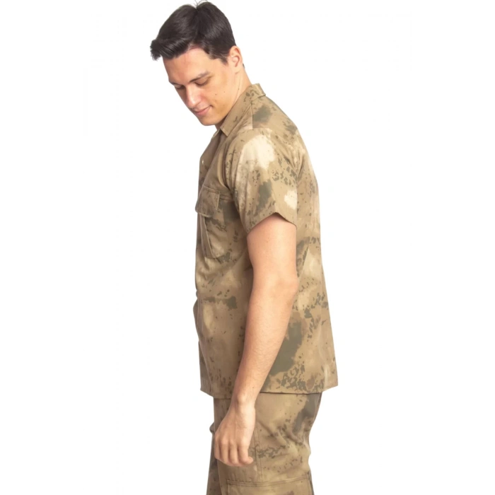 Jandarma Kamuflaj Renkli Kisa Kollu Cepli Taktik Gomlek Short Sleeve Camouflage