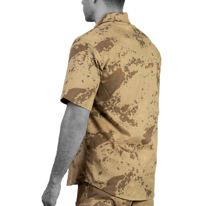 Jandarma Kamuflaj Renkli Kisa Kollu Cepli Yazlik Gomlek