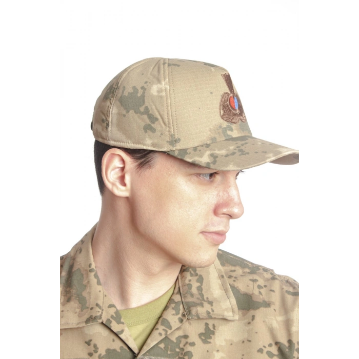 Jandarma Kamuflaj Renkli Kokartli Nakis islemeli Arkasi Ayarlamali Kislik Subay Jandarma Sapka Kep