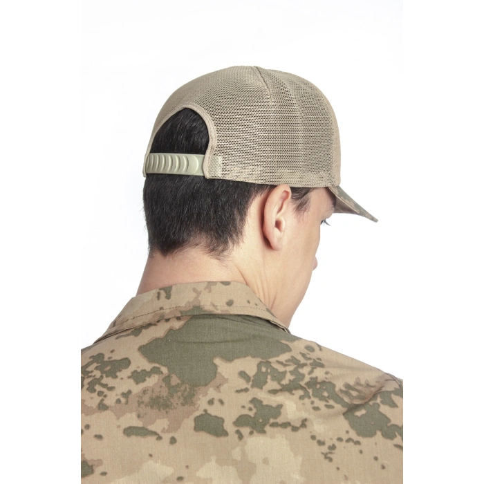 Jandarma Kamuflaj Renkli Kokartli Nakis islemeli Arkasi Ayarlamali Yazlik Astsubay Uzman Cavus Fileli Jandarma Sapka Kep