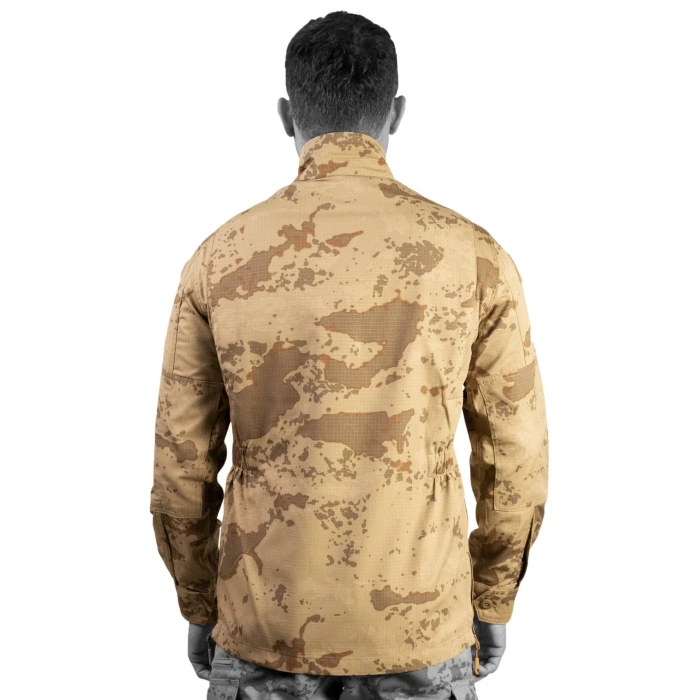 Jandarma Kamuflaj Renkli Uzun Kollu Cepli ictima Ceket Gomlek