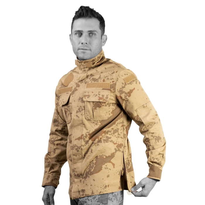 Jandarma Kamuflaj Renkli Uzun Kollu Cepli ictima Ceket Gomlek