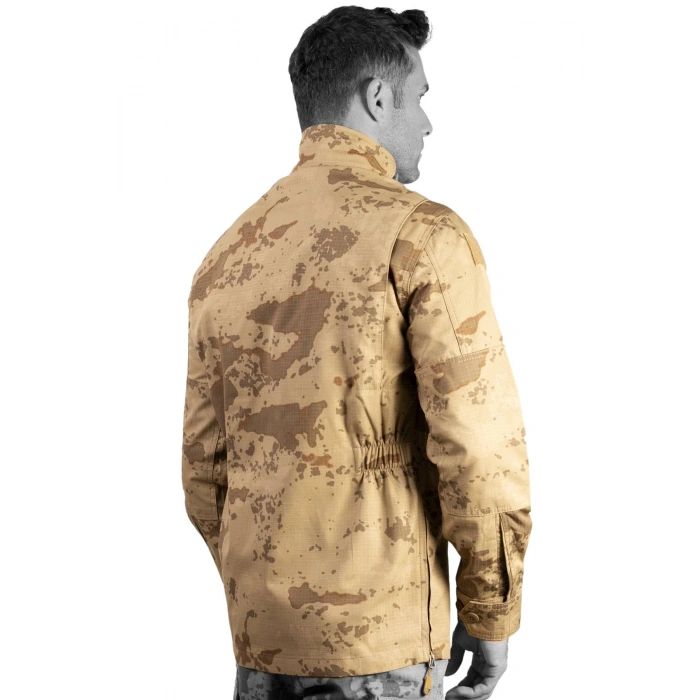 Jandarma Kamuflaj Renkli Uzun Kollu Cepli ictima Ceket Gomlek