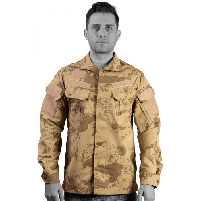 Jandarma Kamuflaj Renkli Uzun Kollu Cepli Komando Ceket Gomlek