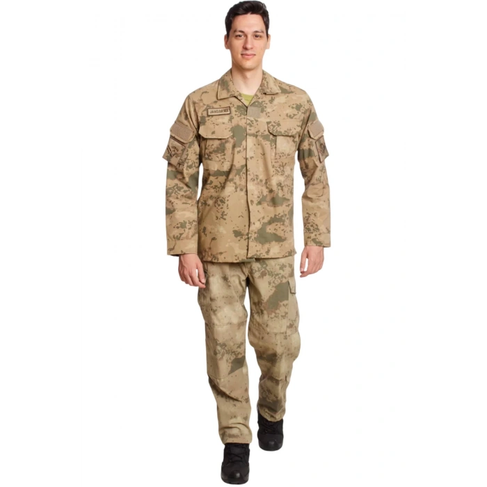 Jandarma Kamuflaj Renkli Uzun Kollu Cepli Taktik Gomlek Dogu Kamuflaj Taktik Pantolon Alt ust Takim