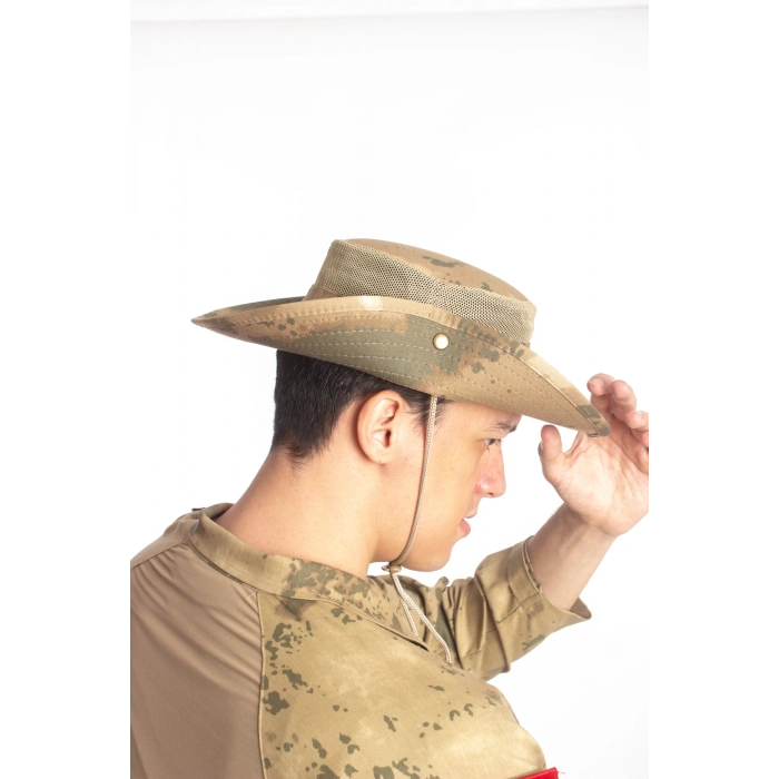 jandarma kamuflaj renkli ipli ayarlamali yazlik fileli jungle fotr arazi sapka kep