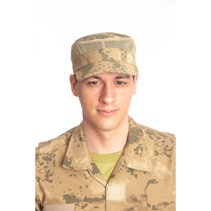 jandarma kamuflaj renkli arkasi ayarlamali yazlik fileli operasyon sapka kep