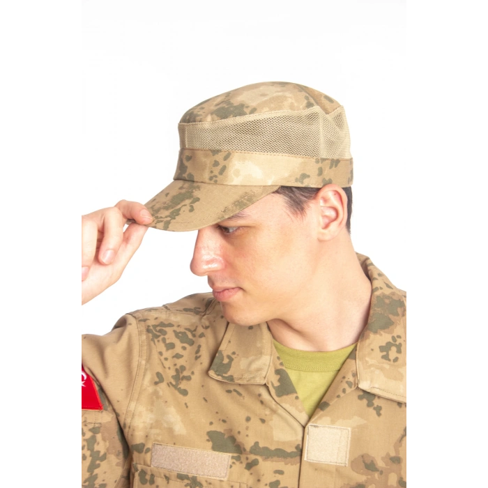 jandarma kamuflaj renkli arkasi ayarlamali yazlik fileli operasyon sapka kep