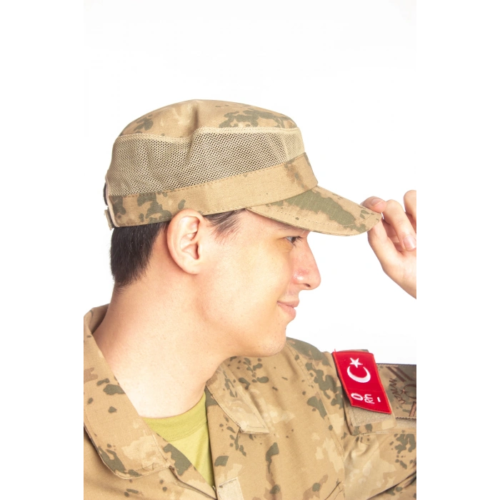 jandarma kamuflaj renkli arkasi ayarlamali yazlik fileli operasyon sapka kep