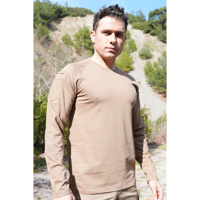 jandarma kum beji renkli beldaran model cepli uzun kollu bisiklet yakali operasyon taktik tisort