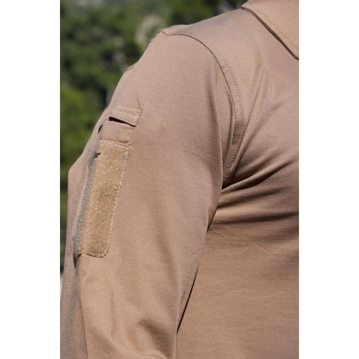 jandarma kum beji renkli beldaran model cepli uzun kollu polo yakali dugmeli operasyon taktik tisort