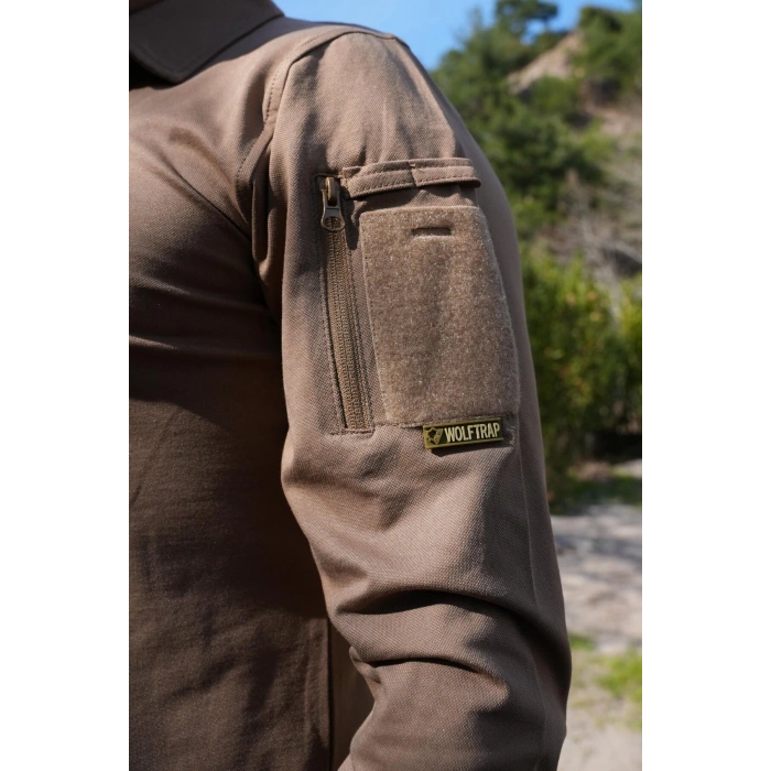 jandarma kum beji renkli beldaran model cepli uzun kollu polo yakali dugmeli operasyon taktik tisort