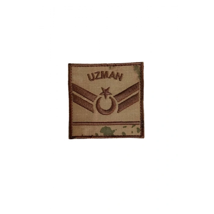 Jandarma Uzman Cavus 1 Kademe Kamuflaj Renkli Nakis Kol Rutbe