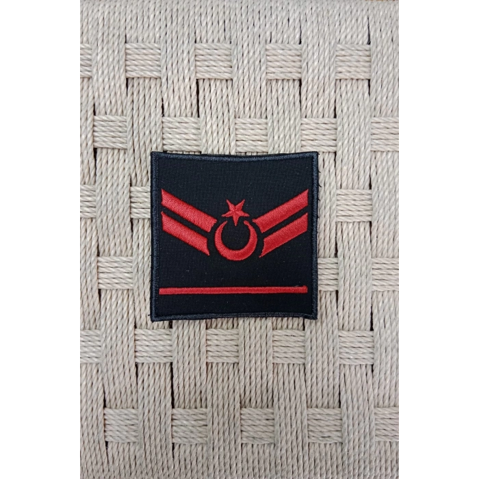 jandarma uzman cavus 1 kademe siyah zemin harici ve dahili bez nakis kol rutbe