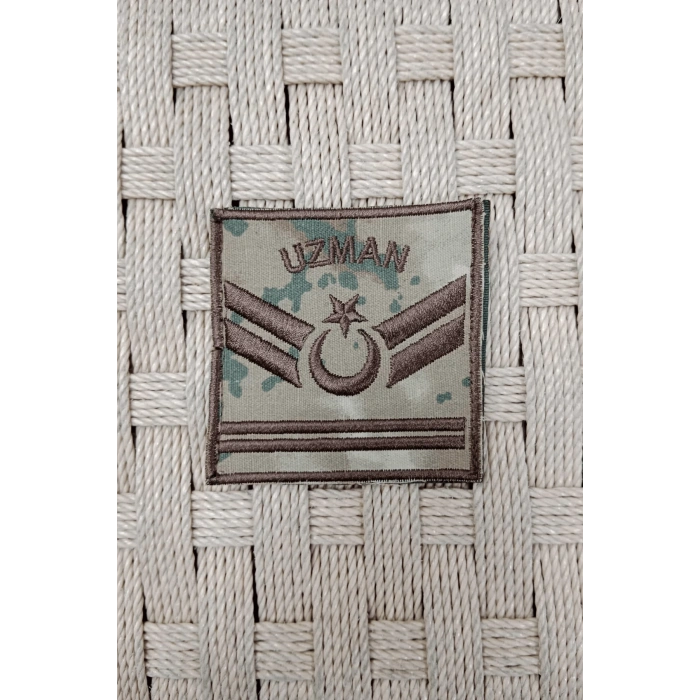 Jandarma Uzman Cavus 2 Kademe Kamuflaj Renkli Nakis Kol Rutbe