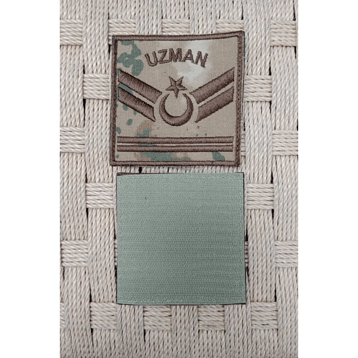 Jandarma Uzman Cavus 2 Kademe Kamuflaj Renkli Nakis Kol Rutbe