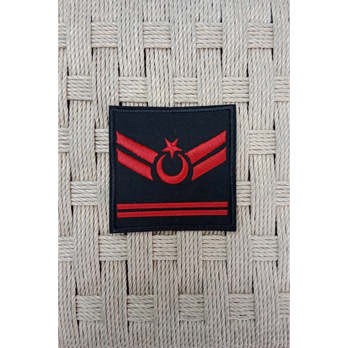 jandarma uzman cavus 2 kademe siyah zemin harici ve dahili bez nakis kol rutbe