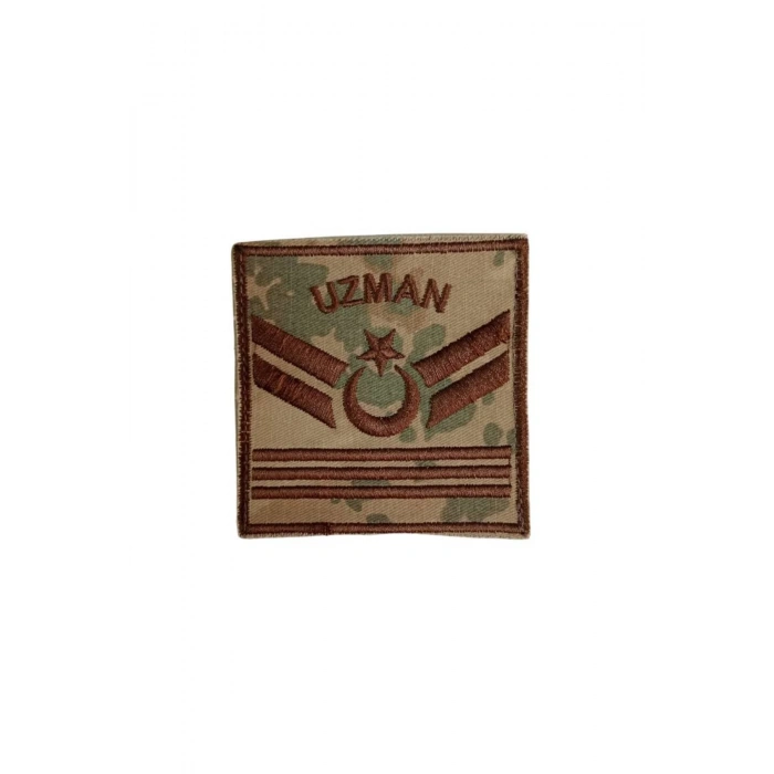 Jandarma Uzman Cavus 3 Kademe Kamuflaj Renkli Nakis Kol Rutbe