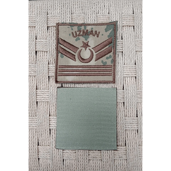 Jandarma Uzman Cavus 3 Kademe Kamuflaj Renkli Nakis Kol Rutbe