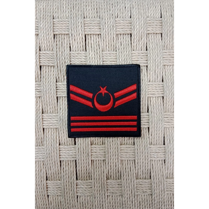 jandarma uzman cavus 3 kademe siyah zemin harici ve dahili bez nakis kol rutbe