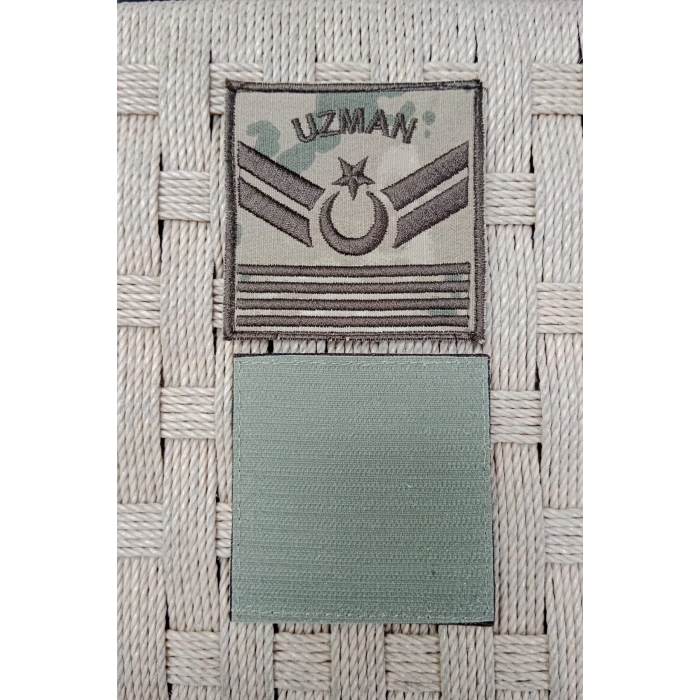 Jandarma Uzman Cavus 4 Kademe Kamuflaj Renkli Nakis Kol Rutbe