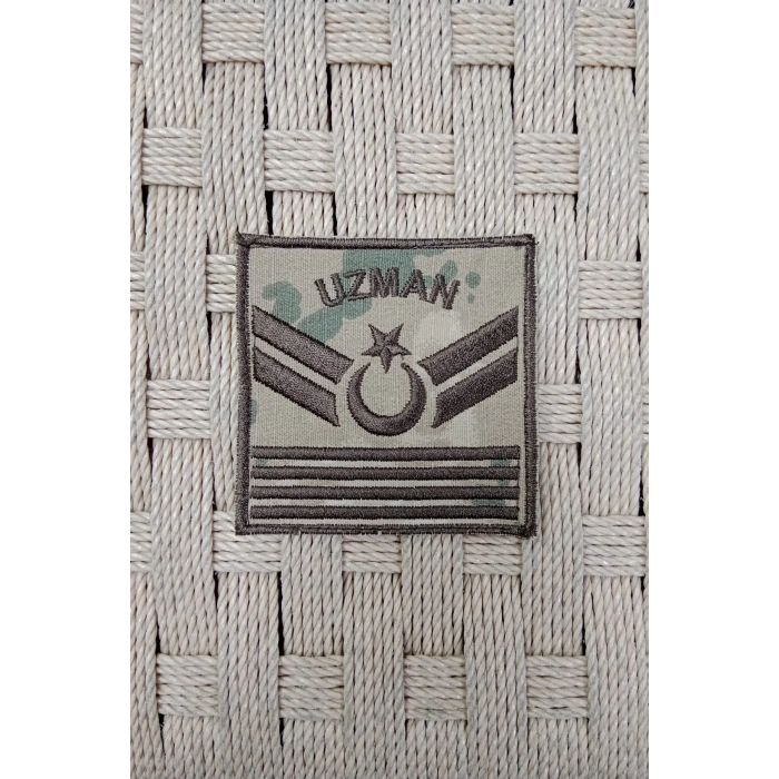 Jandarma Uzman Cavus 4 Kademe Kamuflaj Renkli Nakis Kol Rutbe