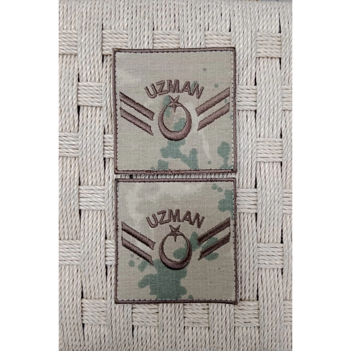 Jandarma Uzman Cavus Kamuflaj Renkli Nakis Kol Rutbe