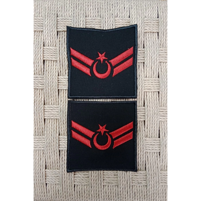 jandarma uzman cavus siyah zemin harici ve dahili bez nakis kol rutbe