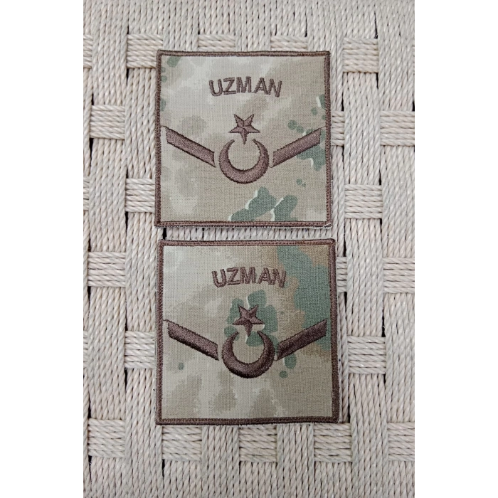 Jandarma Uzman Onbasi Kamuflaj Renkli Nakis Kol Rutbe