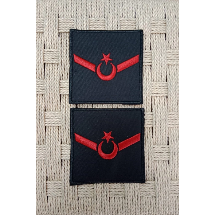 jandarma uzman onbasi siyah zemin harici ve dahili bez nakis kol rutbe