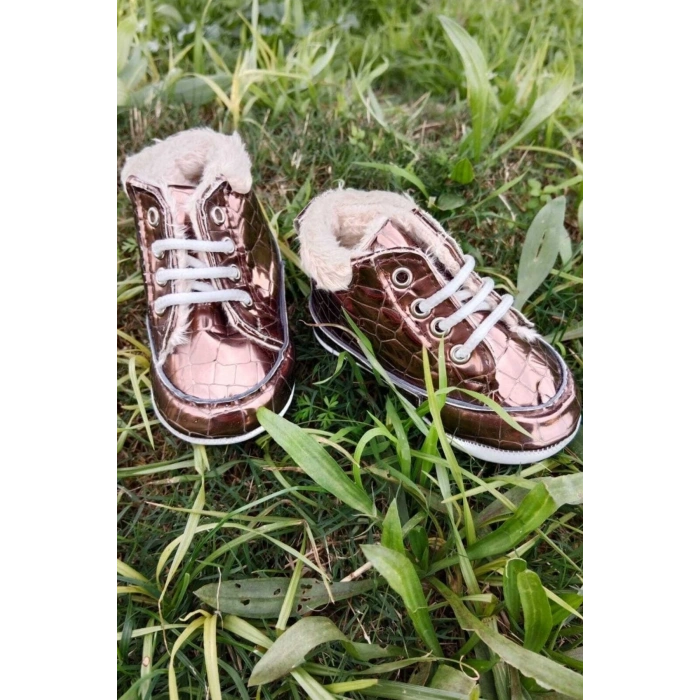 kahve renkli ici polarli organik ortopedik cocuk bebek ilkadim bagcikli patik kanvas sneaker casual ayakkabi